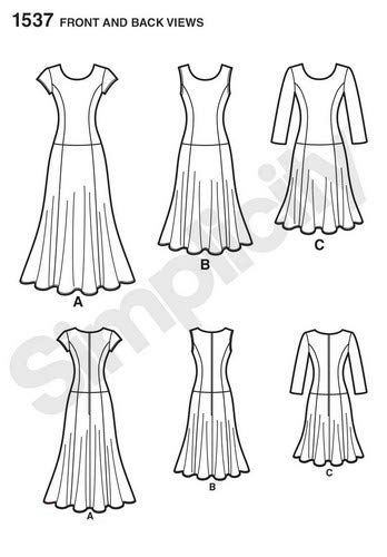 Simplicity 1537 Amazing Fit Women's Dress Sewing Pattern  Sizes 10-18 - Image 4